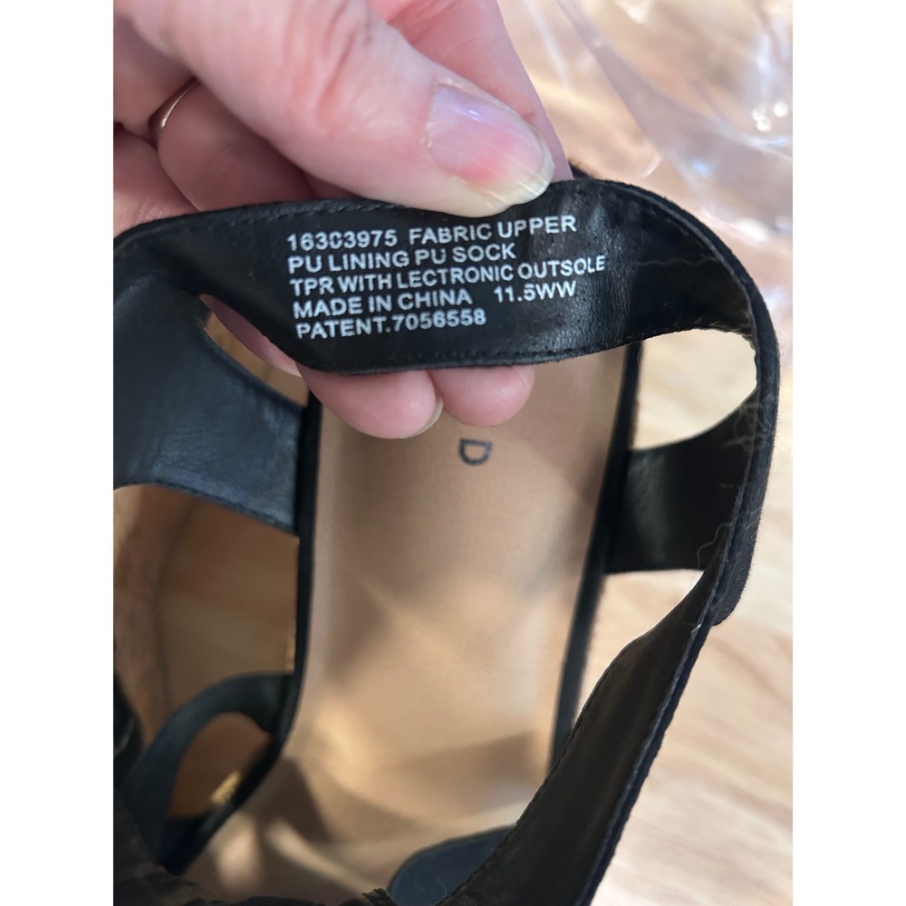Torrid Wedge Sandals Women 11.5WW Black Cork Platform Zipper Strappy - Picture 7 of 11